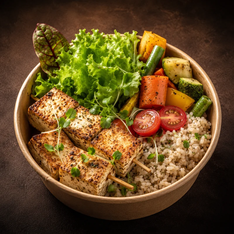 Malai Paneer Skewers Rice Bowl